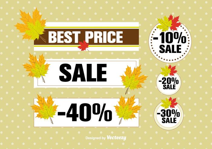 Autumn sale labels vector