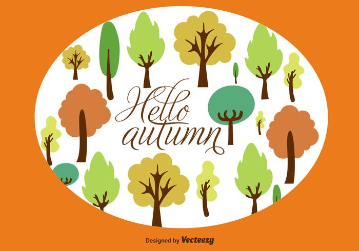 Autumn trees background vector