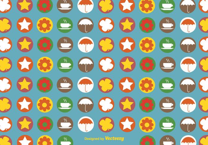 Autumnal icons pattern vector