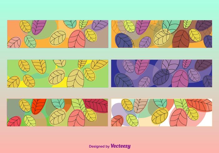 Leaves colorful banners vector