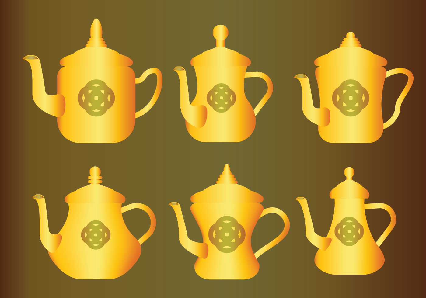 Download Gold Arabic Coffee Pot Vectors - Download Free Vector Art, Stock Graphics & Images