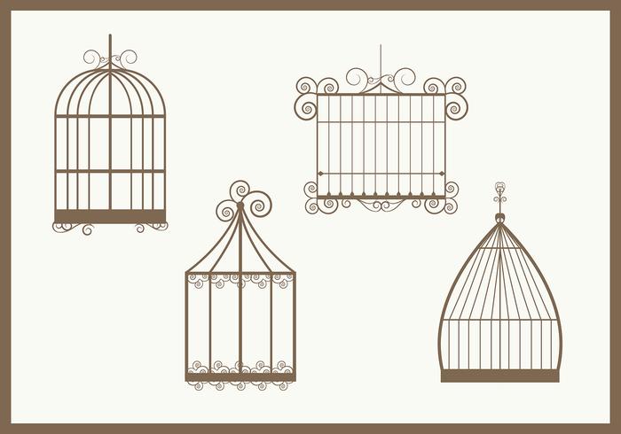 Vintage Bird Cage Vectors Vintage Bird Cage Vectors