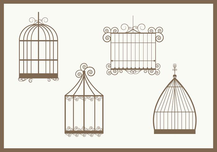 Vintage Bird Cage Vectors