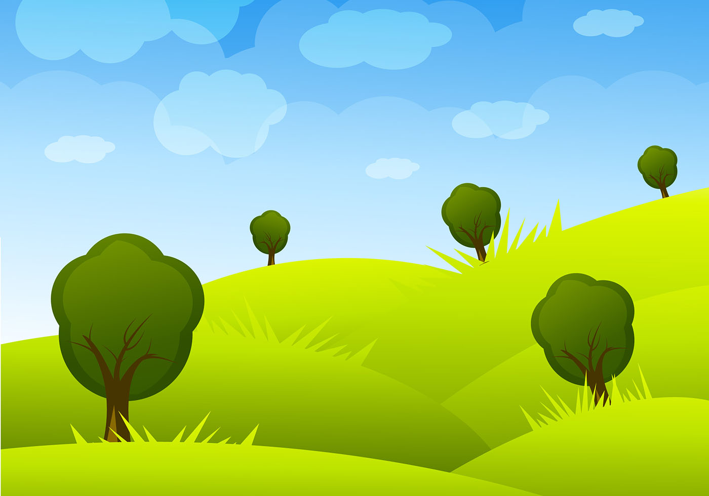 Cartoon Landscape Vector - Download Free Vector Art, Stock Graphics