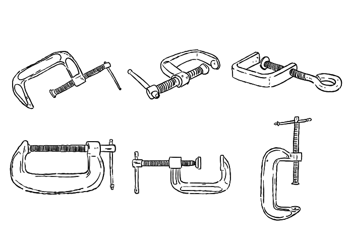 Scribble C abrazadera conjunto de vectores