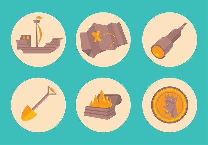 Treasure Icon Set vector