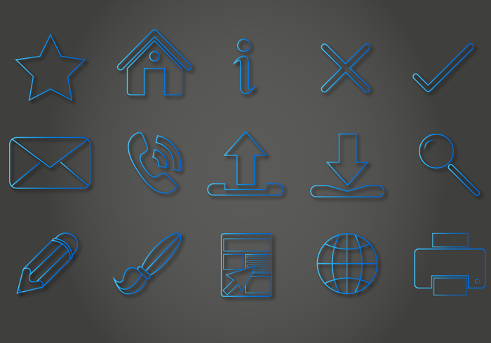 Blue Line Icon Vectors Blue Line Icon Vectors
