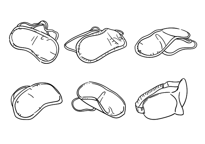 Scribble Sleep Mask Vector Set