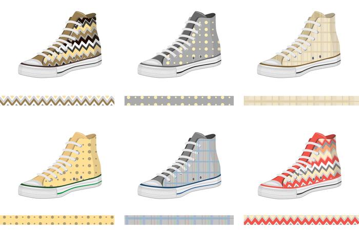 Mens Keds with Pattern Vectors Mens Keds with Pattern Vectors