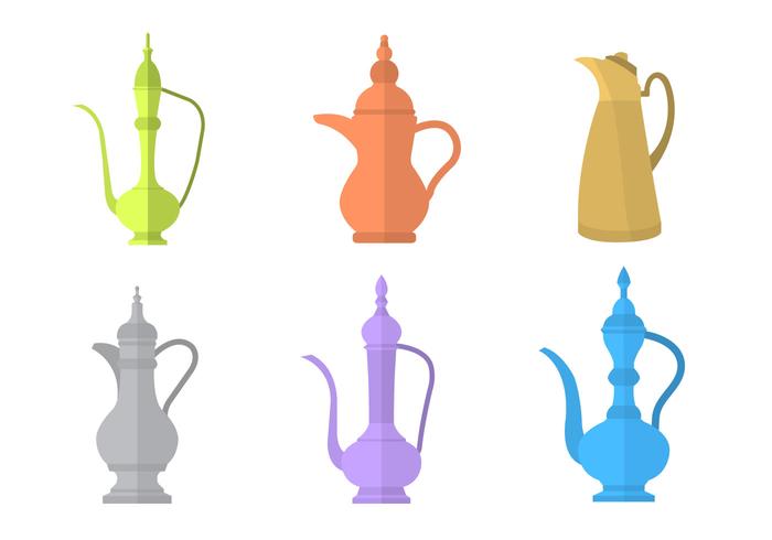 Arabic Coffee Pot Vectors