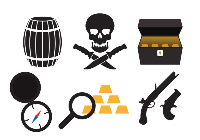 Iconos de pirata vector