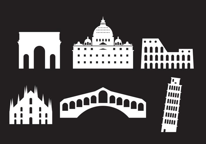 Landmarks of Italy vector