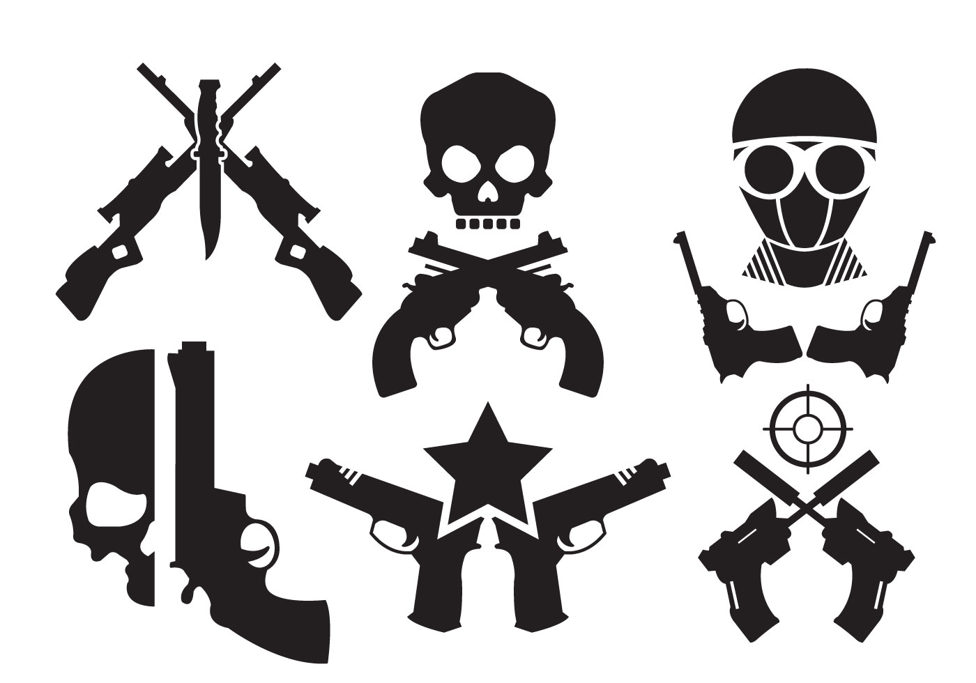 Download Crossed Gun Vectors - Download Free Vectors, Clipart Graphics & Vector Art