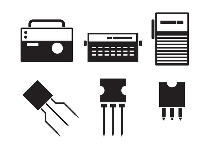 Iconos de la electrónica vector