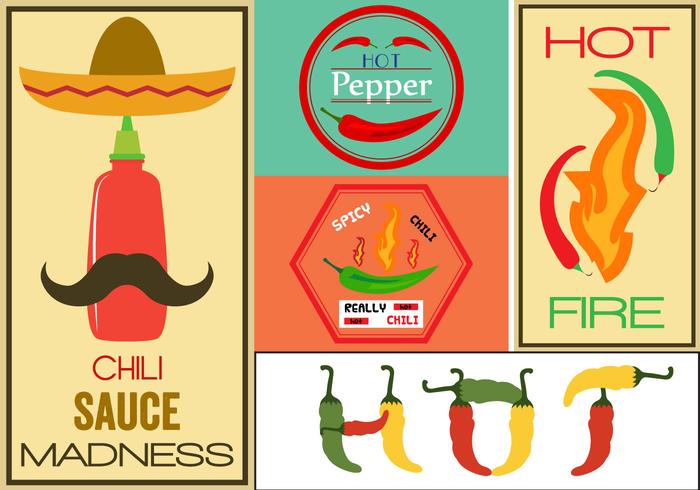 Hot Pepper Vector Signs