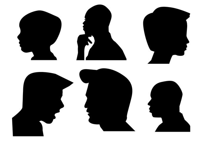 Boys Side Face silhouette vector