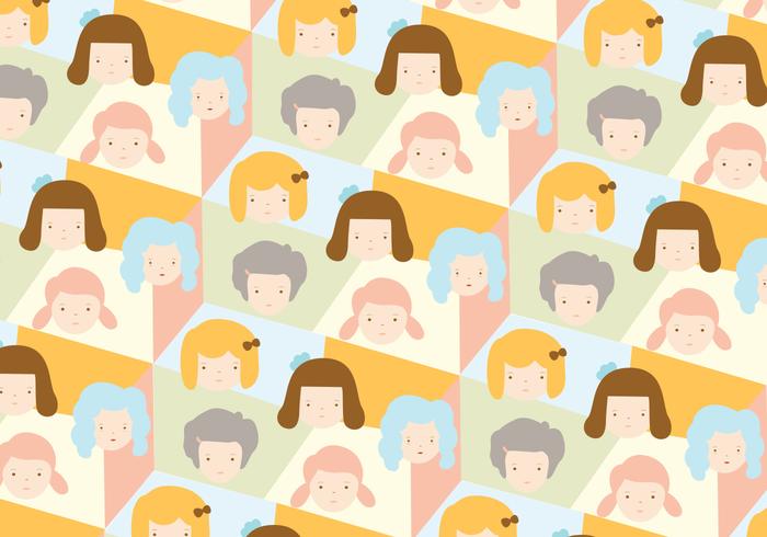 Girls pattern background vector