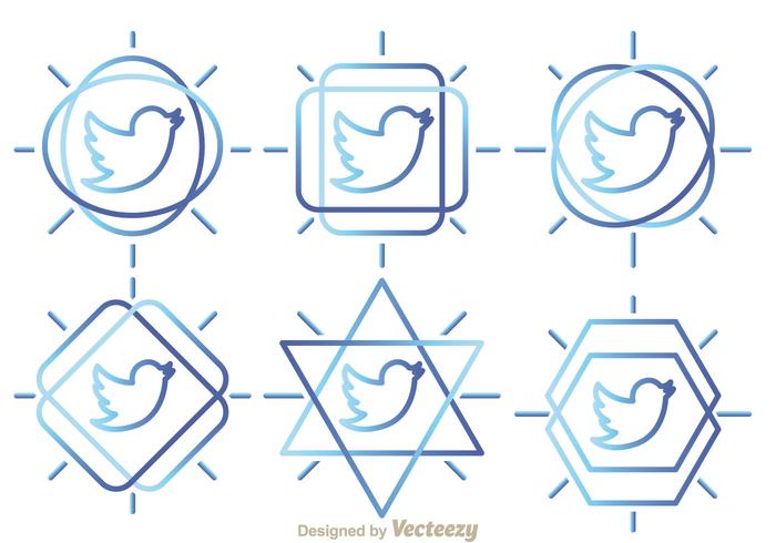 Twitter Vectores del esquema del pájaro