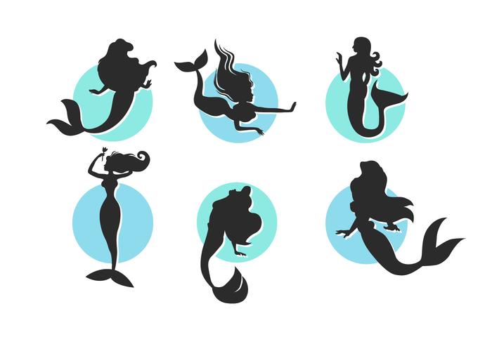 Cartoon Mermaids Vector Silhouettes Illustrations Free Pack 2 Cartoon Mermaids Vector Silhouettes Illustrations Free Pack 2