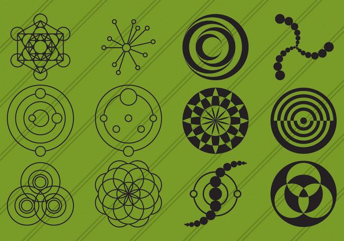 Iconos de círculos de cultivo vector