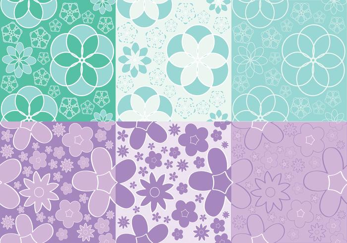 Girly Flowers Pattern Vectors