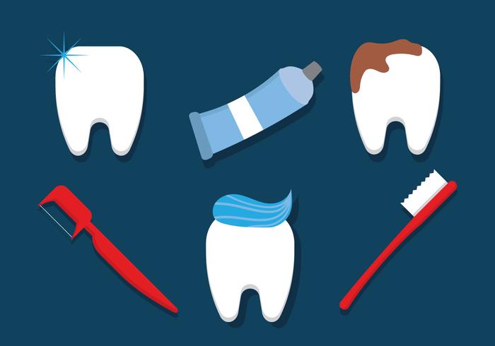 Cepillado, dientes, vectores