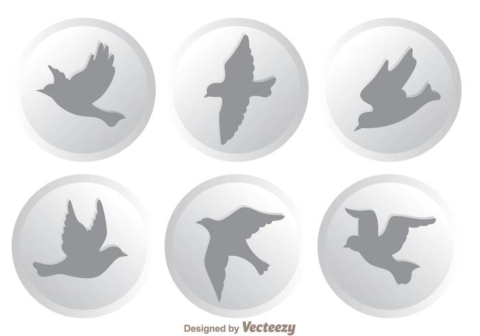 Vector Iconos de aves voladoras