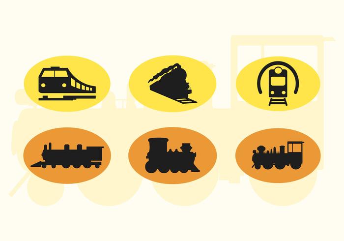 Set Of Cute Train Vector Icons Silhouettes 2 Set Of Cute Train Vector Icons Silhouettes 2