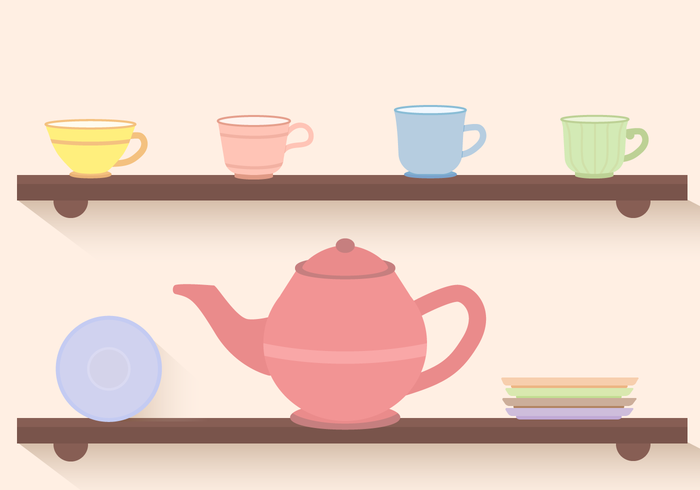 Juego de té gratis vector