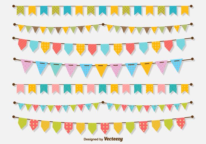 Conjunto de líneas de buntings vector