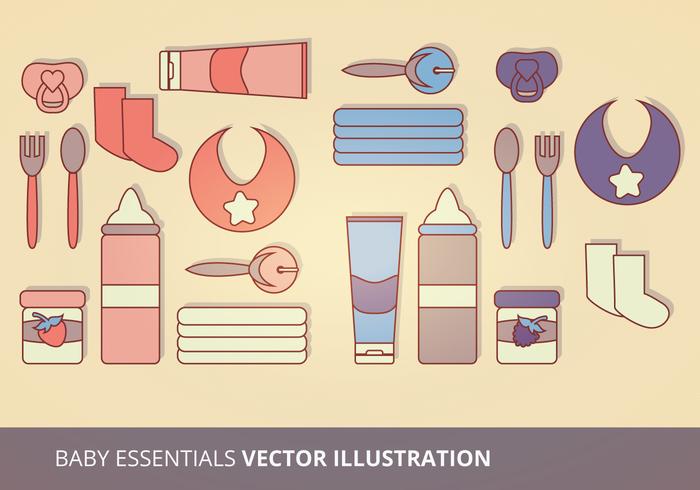 Baby Essentials ilustración vectorial vector