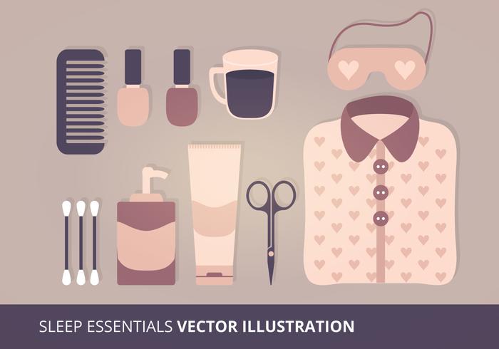 Sleep Essentials Vector Illustration