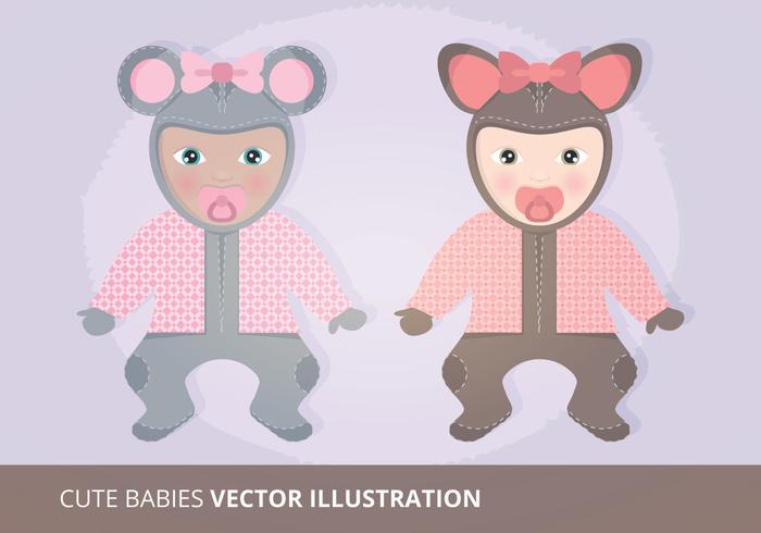 Cute Babies Vector Illustration