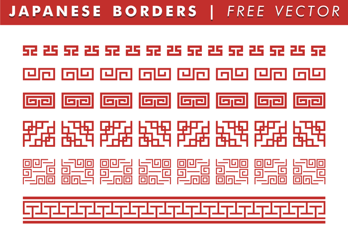 Fronteras japonesas vector libre