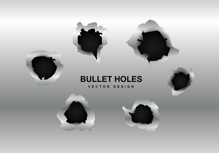 Vector metal bullet hole