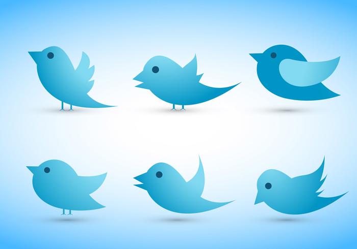 Twitter aves vectores conjunto