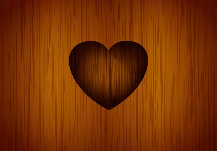 Heart carved tree vector background