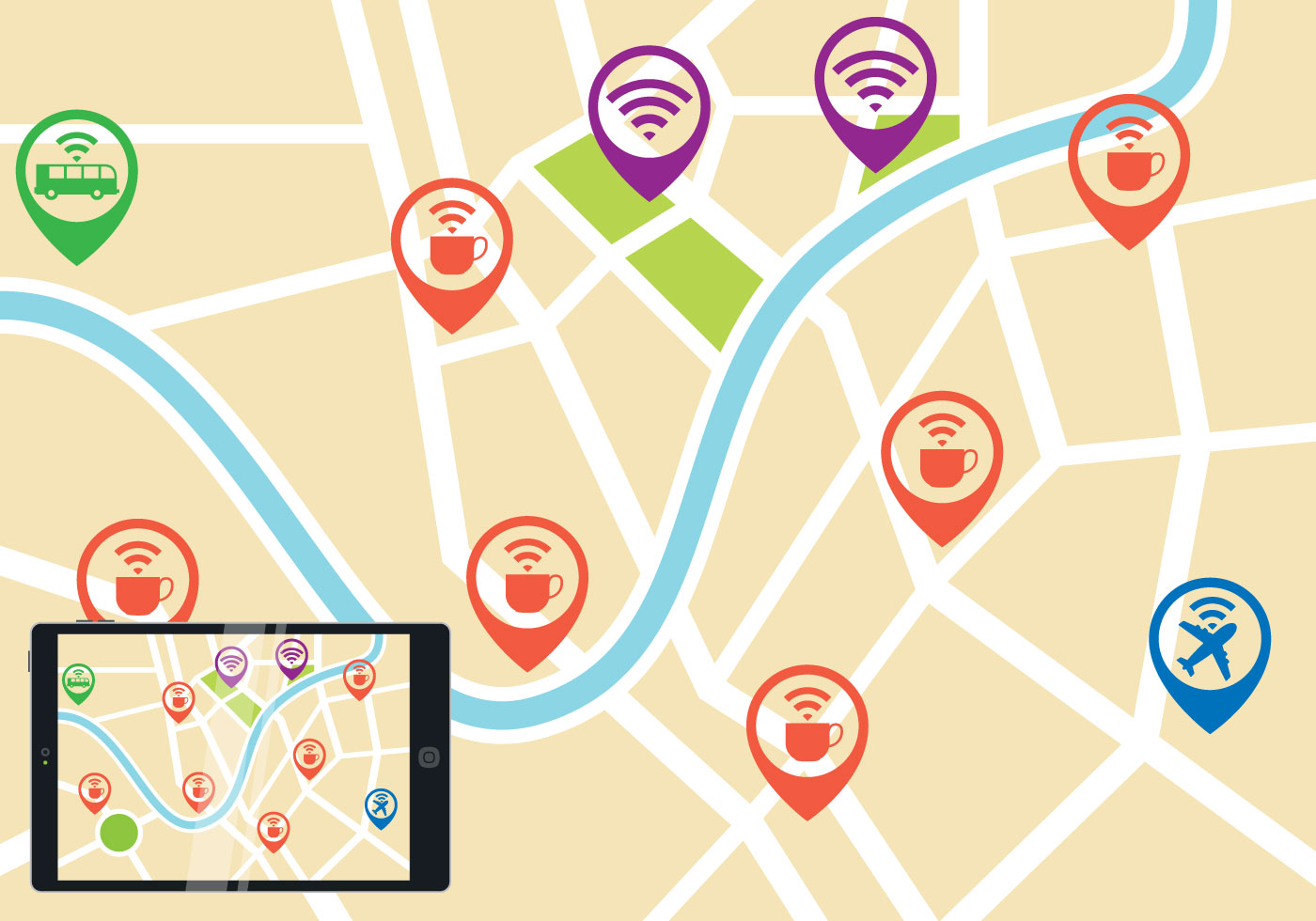 Wifi Map Vector 95767 Vector Art at Vecteezy