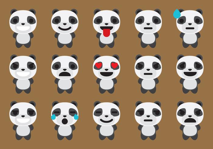 Panda Emoticon Vectors
