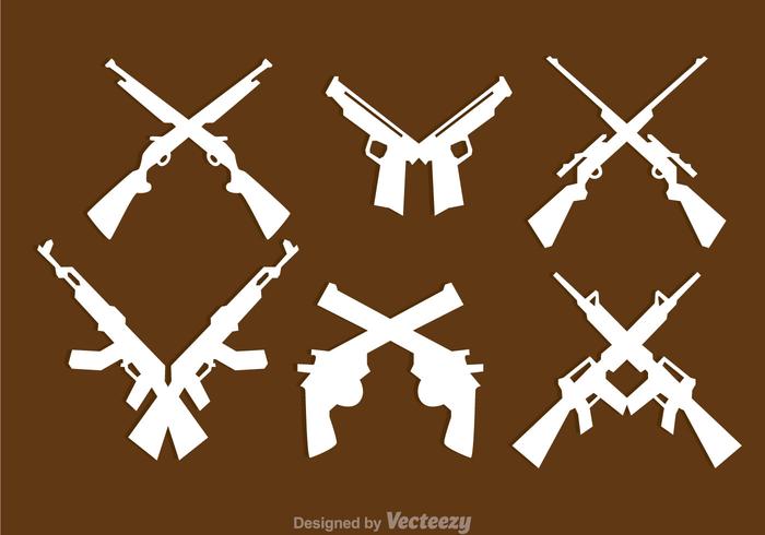 Iconos de armas cruzadas vector