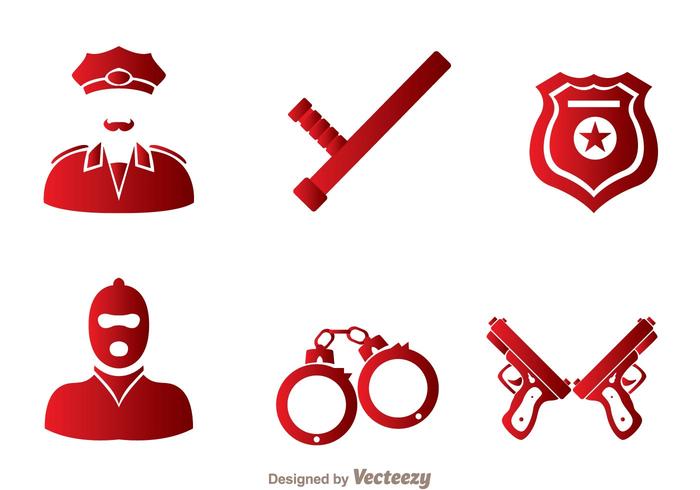 Conjunto de iconos vectoriales de la policía vector