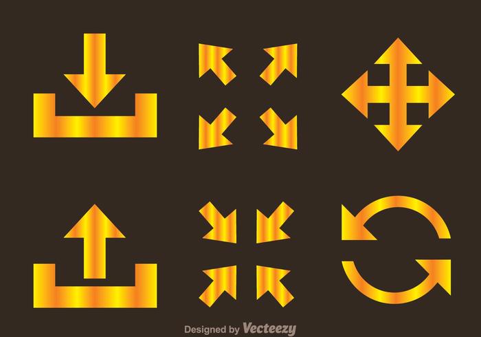 Golden Arrow Symbols vector