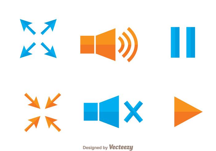 Video Player Tool Icons vector