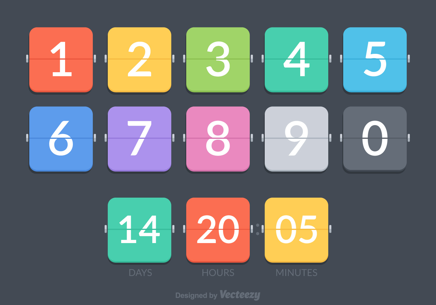 Flat Number Counter Vector Set - Download Free Vector Art, Stock Graphics & Images1400 x 980