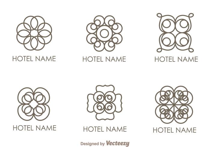 Floral Ornament Hotel Logo Vectors