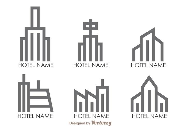 Hoteles Contorno Logo Vectoriales vector