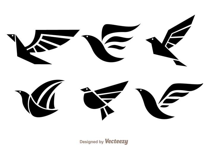 Pájaro Negro Logo Vectores