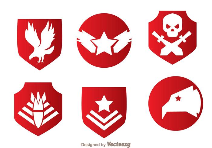 Military Red Emblem Vectors