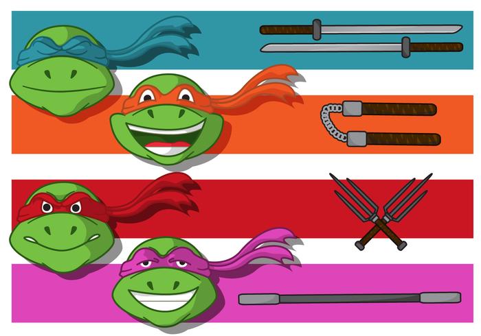 Ninja Turtle Banner Vectors