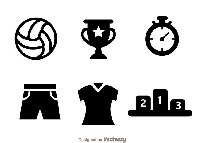 Volleyball Black Icon Vectors